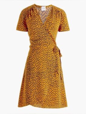 J.Crew leopard cheetah print wrap tie dress sz 12